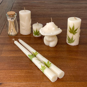 420 Leaf Taper Candle Set