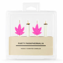 Cargar imagen en el visor de la galería, 420 Novelty Joint and Pink Weed Leaf Adult Cake Candles