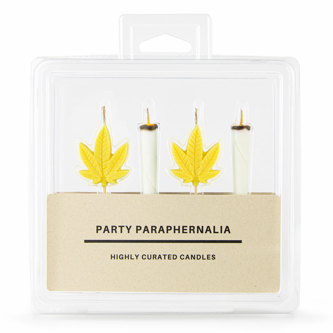 420 Novelty Joint Yellow Weed Leaf Cake Candles