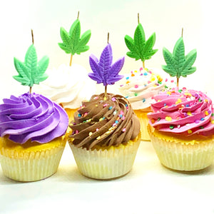 420 Novelty Joint and Purple Pot Leaf Adult Cake Candles