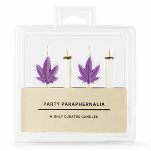 420 Novelty Joint and Purple Pot Leaf Adult Cake Candles