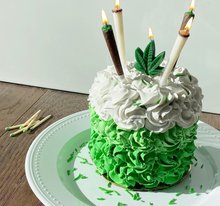 Load image into Gallery viewer, 420 Novelty Blunt and Cannabis Leaf Cake Candles