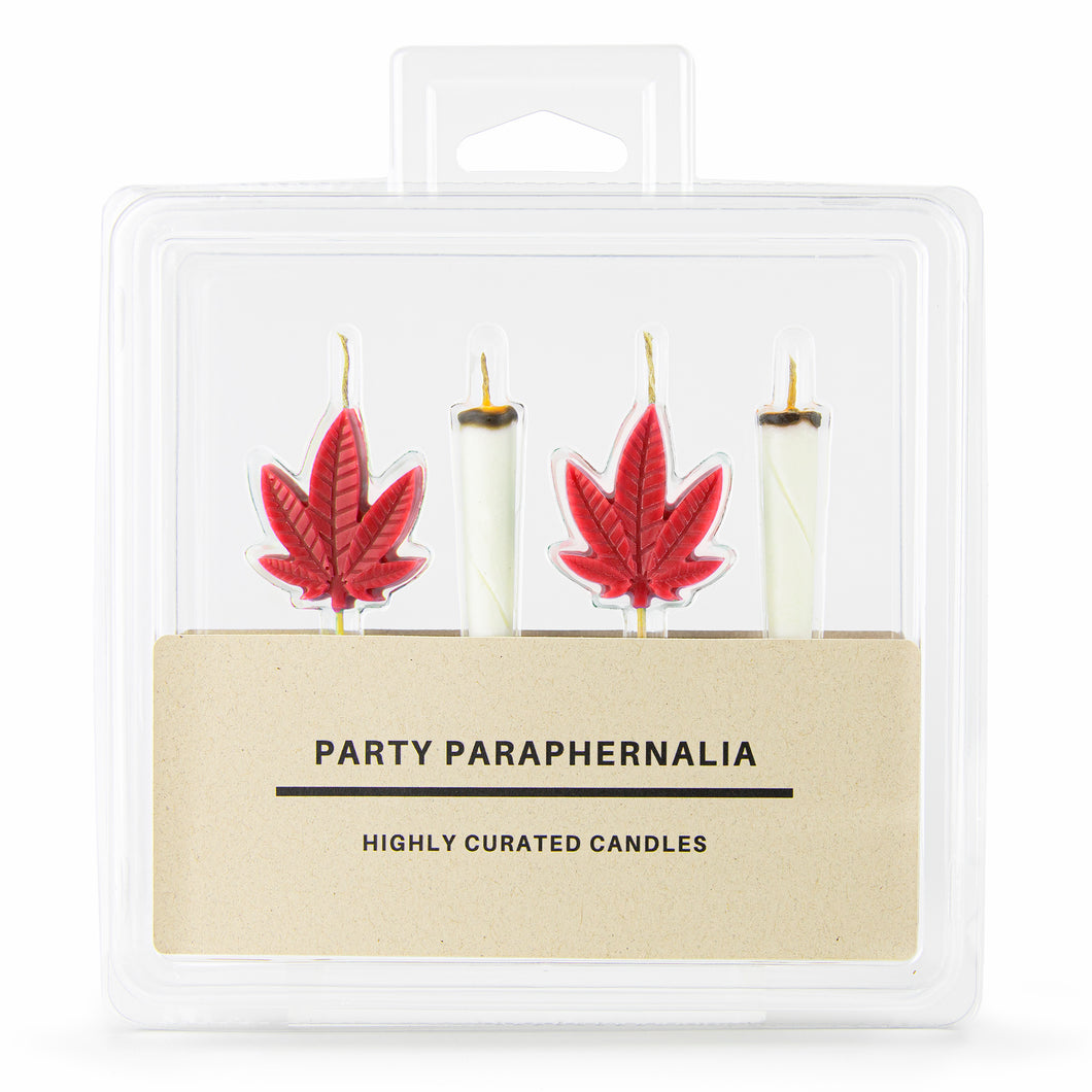 420 Joint and Red Leaf Adult Cake Topper Candles