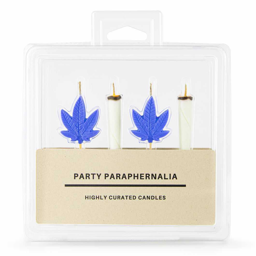 420 Novelty Joint and Blue Pot Leaf Adult Cake Candles