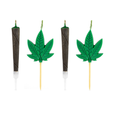 Load image into Gallery viewer, 420 Novelty Blunt and Cannabis Leaf Cake Candles