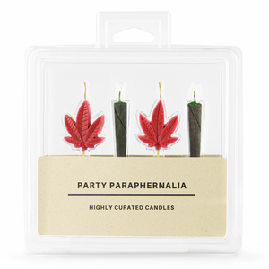 420 Novelty Blunt and Cannabis Red Leaf Cake Candles